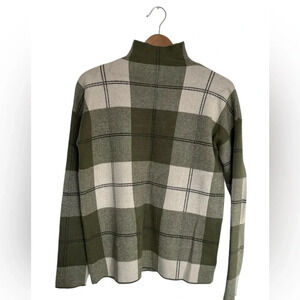 Plaid Rachel Zoe plaid green Mockneck  sweater size medium